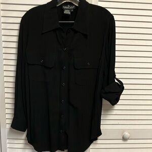 Black rayon long sleeve shirt